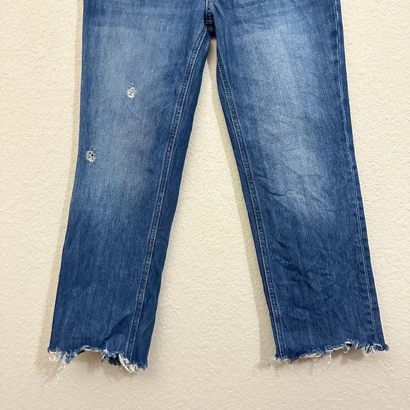 FREE PEOPLE WE THE FREE Maggie Mid-Rise Straight Leg Jeans Sequoia Blue - Picture 5 of 13